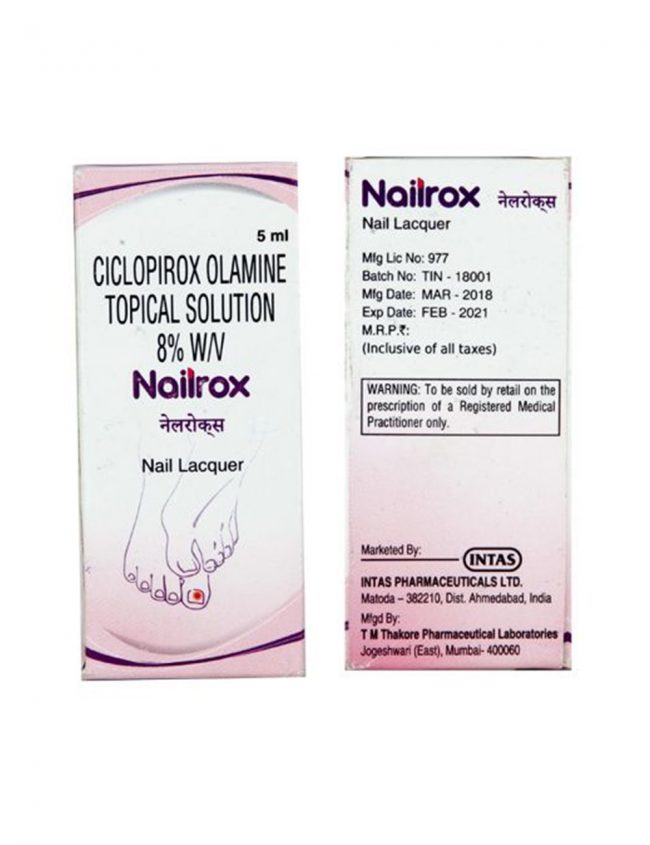 Nailrox Nail Lacquer Ciclopirox Olamine Topical